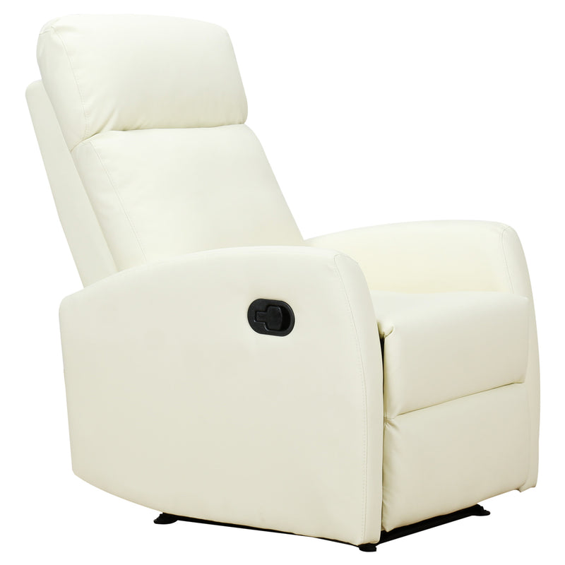 Poltrona Relax Reclinabile Ergonomica in Similpelle 65x92x100 cm Crema 