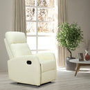Poltrona Relax Reclinabile Ergonomica in Similpelle 65x92x100 cm Crema 