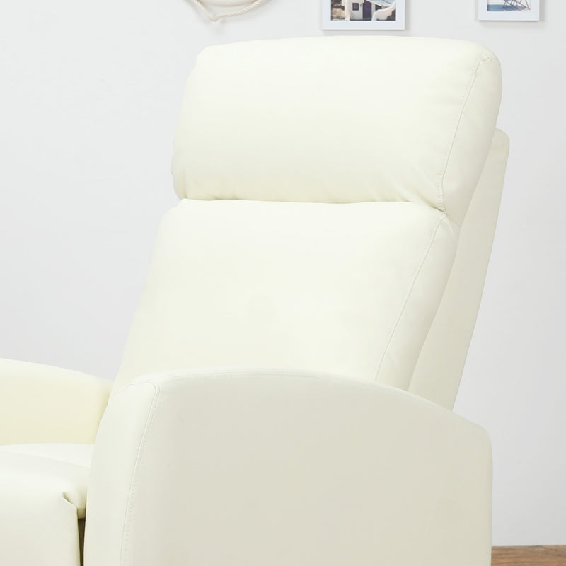 Poltrona Relax Reclinabile Ergonomica in Similpelle 65x92x100 cm Crema 