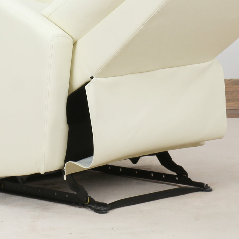 Poltrona Relax Reclinabile Ergonomica in Similpelle 65x92x100 cm Crema 