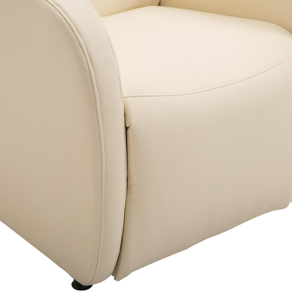 acquista Poltrona Relax Reclinabile in Similpelle con Poggiapiedi Crema