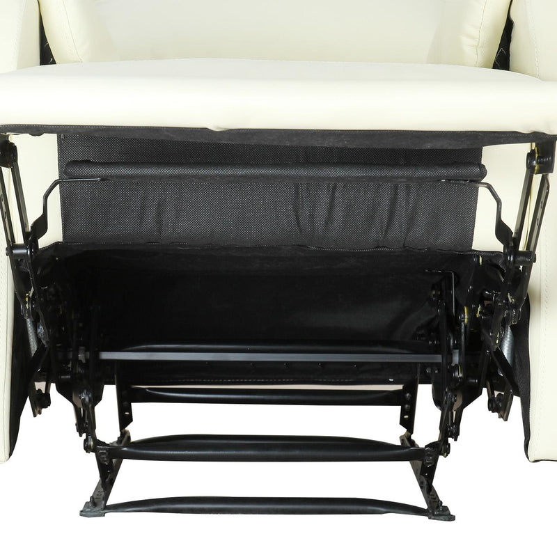 Poltrona Relax Reclinabile Manuale in Similpelle Crema 