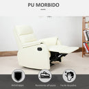 Poltrona Relax Reclinabile Manuale in Similpelle Crema 
