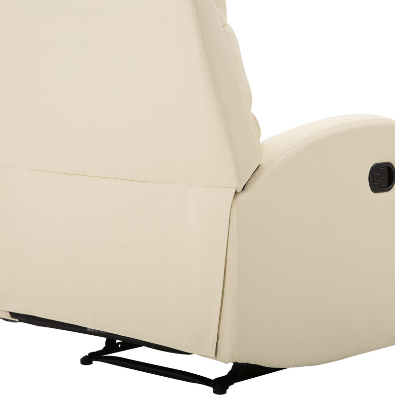 Poltrona Relax Reclinabile con Poggiapiedi in Similpelle Crema 