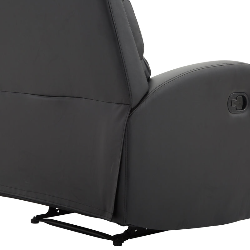 Poltrona Relax Reclinabile con Poggiapiedi in Similpelle Nera 