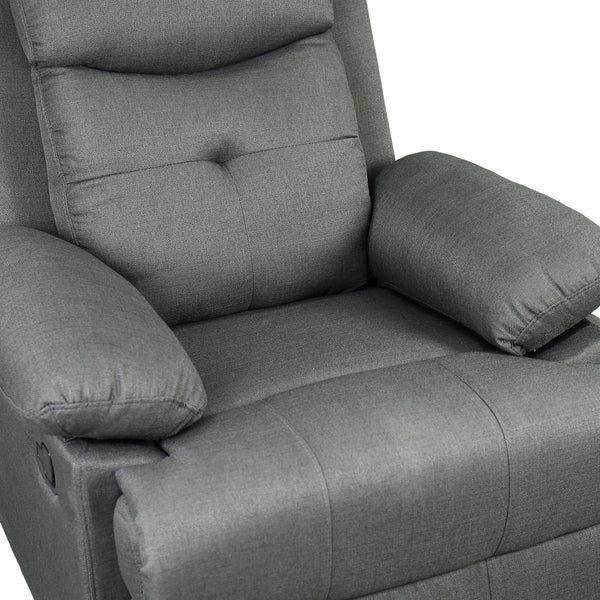Poltrona Relax Reclinabile Imbottita in Microfibra Grigio Scuro sconto
