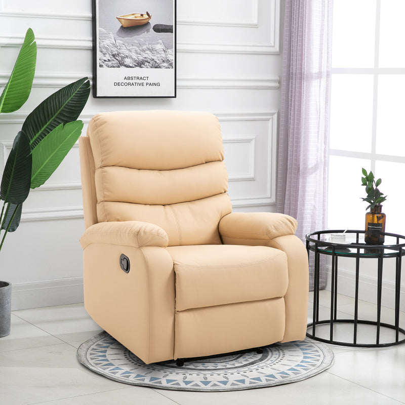 Poltrona Relax Reclinabile in Similpelle Beige 