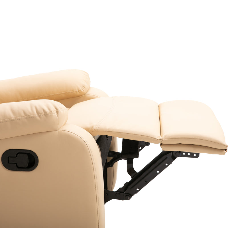 Poltrona Relax Reclinabile in Similpelle Beige 