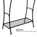 Porta Asciugamani da Bagno in Metallo 61.3x33x87.5 cm Nero 