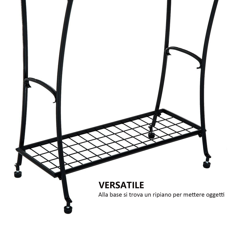 Porta Asciugamani da Bagno in Metallo 61.3x33x87.5 cm Nero 