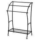 Porta Asciugamani da Bagno in Metallo 61.3x33x87.5 cm Nero 