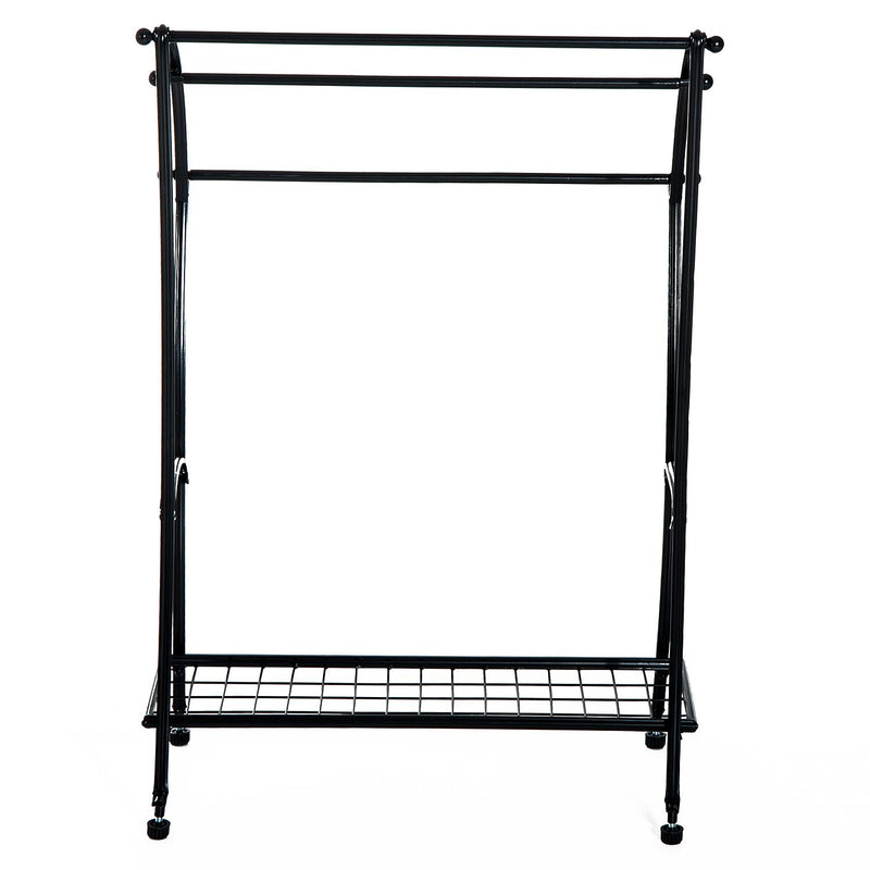 Porta Asciugamani da Bagno in Metallo 61.3x33x87.5 cm Nero 