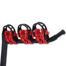 Portabici per Auto Posteriore Pieghevole 3 Biciclette 40 kg in Acciaio e Alluminio Nero e Rosso 66x54x47 cm 