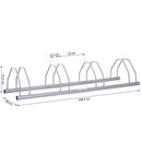 Rastrelliera Portabici 4 Posti in Acciaio 108.5x30x21.5 cm Grigia 