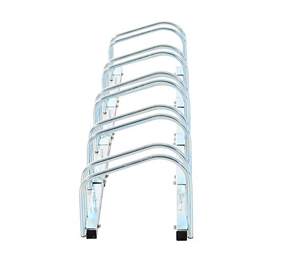 Rastrelliera Portabici 5 Posti in Acciaio 130x33x27 cm Argento 