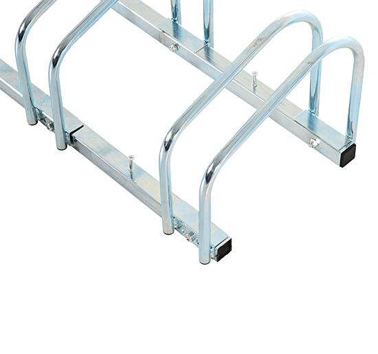 Rastrelliera Portabici 5 Posti in Acciaio 130x33x27 cm Argento 