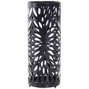 Portaombrelli in Metallo Lavorato con Salvagoccia Nero 