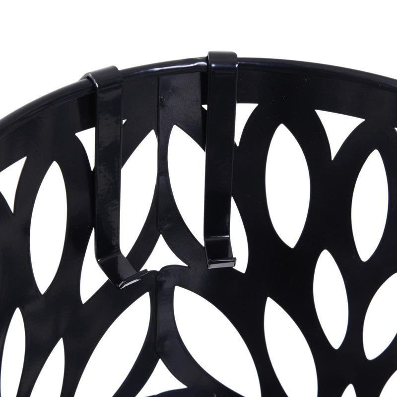 Portaombrelli in Metallo Lavorato con Salvagoccia Nero 