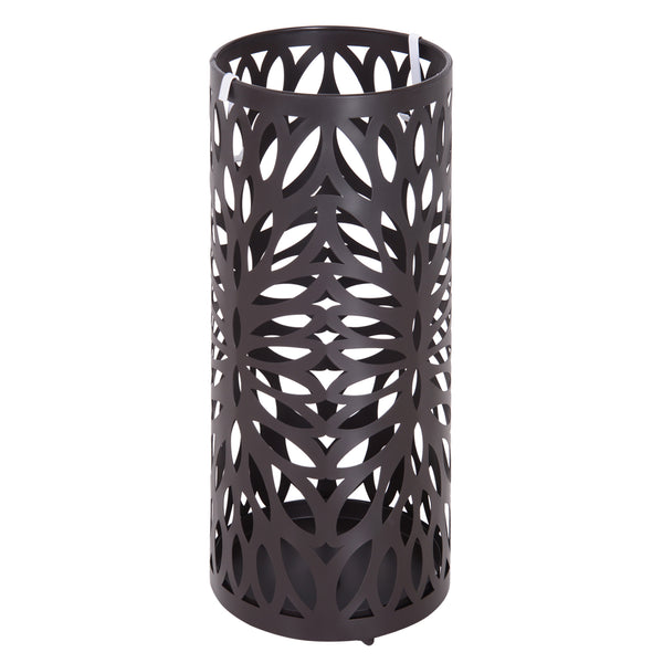 online Portaombrelli in Metallo Lavorato con Salvagoccia Marrone