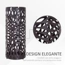 Portaombrelli in Metallo Lavorato con Salvagoccia Marrone 