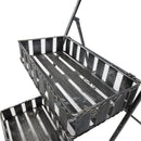 Portapiante Fioriera da Giardino a 3 Livelli con Ruote Argento 53x39x79 cm 