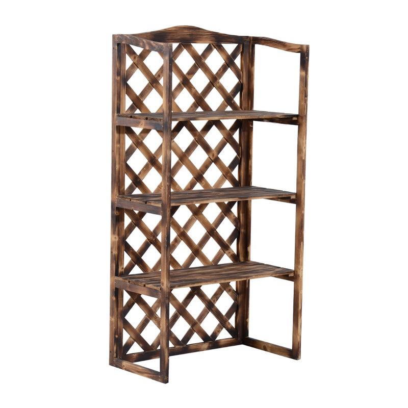 Portapiante Scaffalatura Fioriera a 3 Ripiani in Legno di Abete 80x40x150 cm 