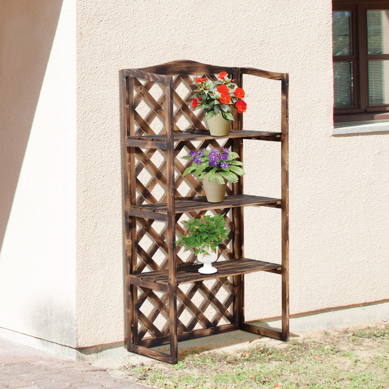 Portapiante Scaffalatura Fioriera a 3 Ripiani in Legno di Abete 80x40x150 cm 