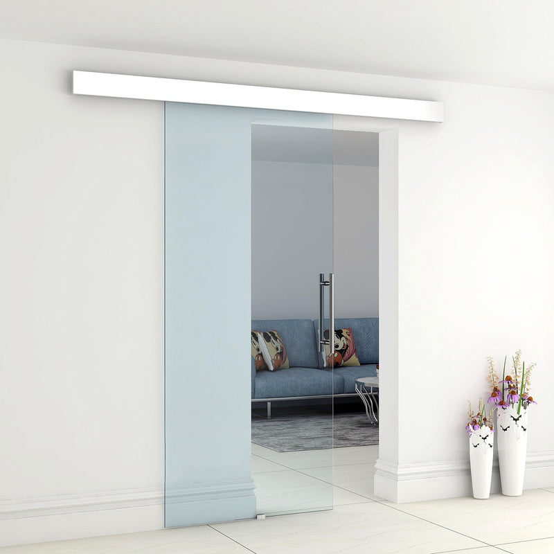 Porta Scorrevole Vetrata 210x75 cm Trasparente 