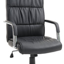 Sedia Poltrona da Ufficio Presidenziale in Similpelle Nera 