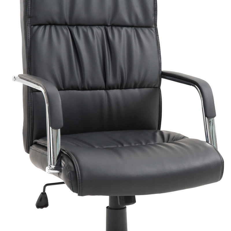 Sedia Poltrona da Ufficio Presidenziale in Similpelle Nera 