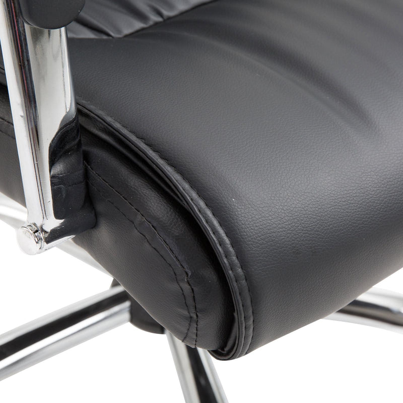 Sedia Poltrona da Ufficio Presidenziale in Similpelle Nera 