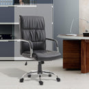 Sedia Poltrona da Ufficio Presidenziale in Similpelle Nera 