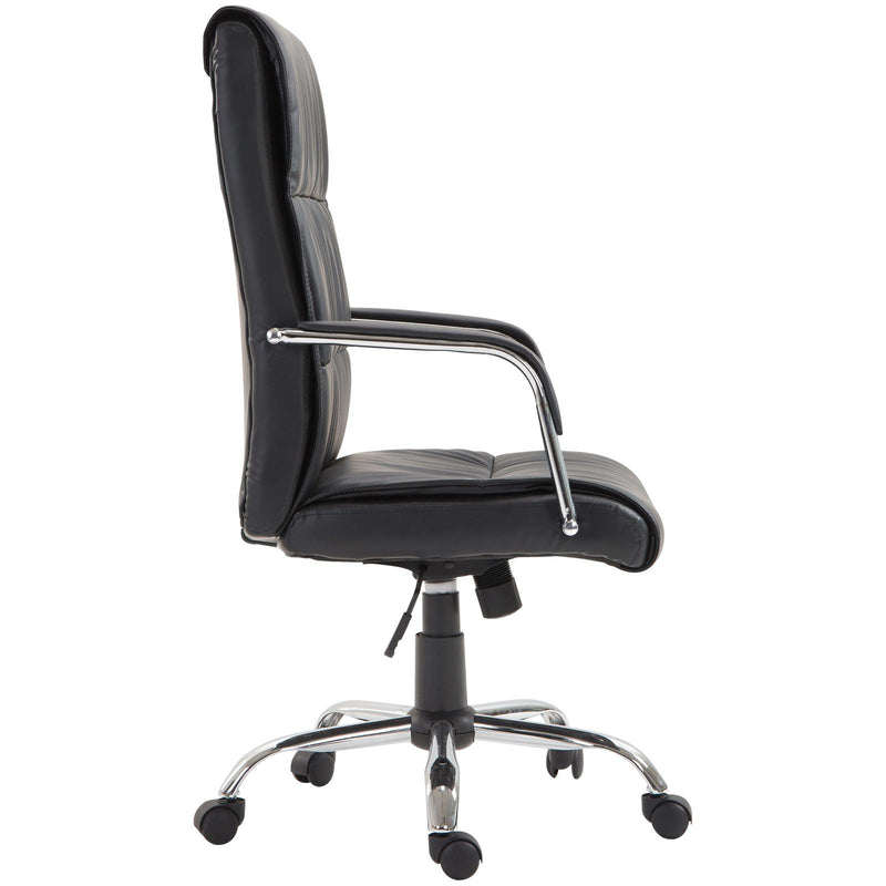 Sedia Poltrona da Ufficio Presidenziale in Similpelle Nera 