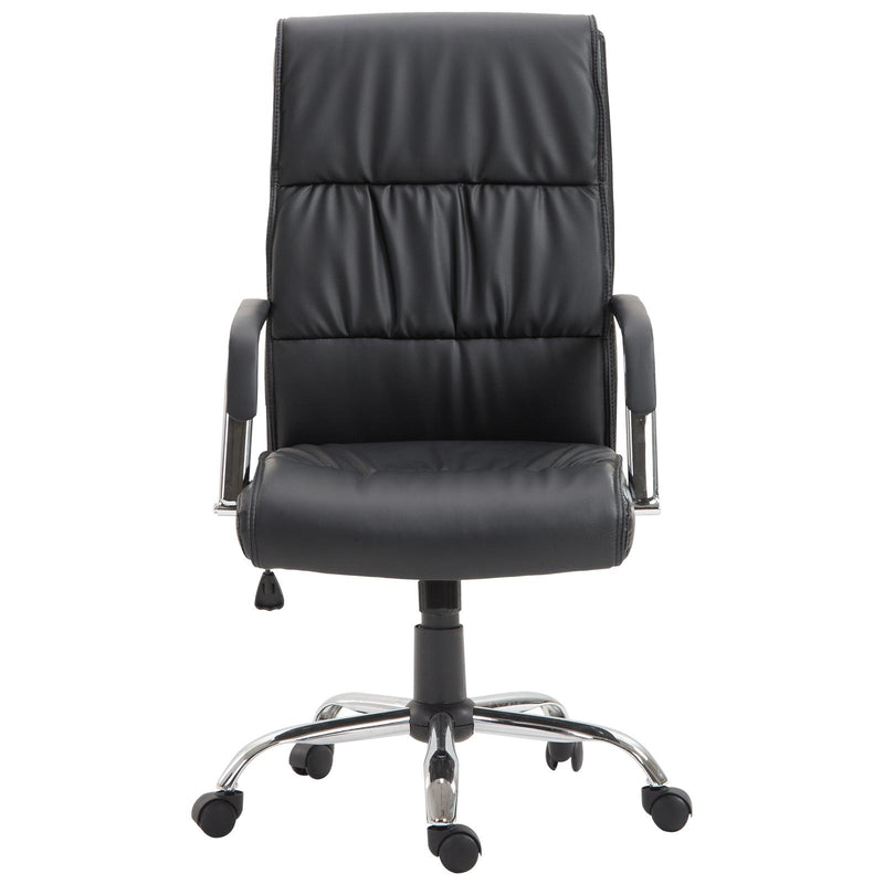 Sedia Poltrona da Ufficio Presidenziale in Similpelle Nera 