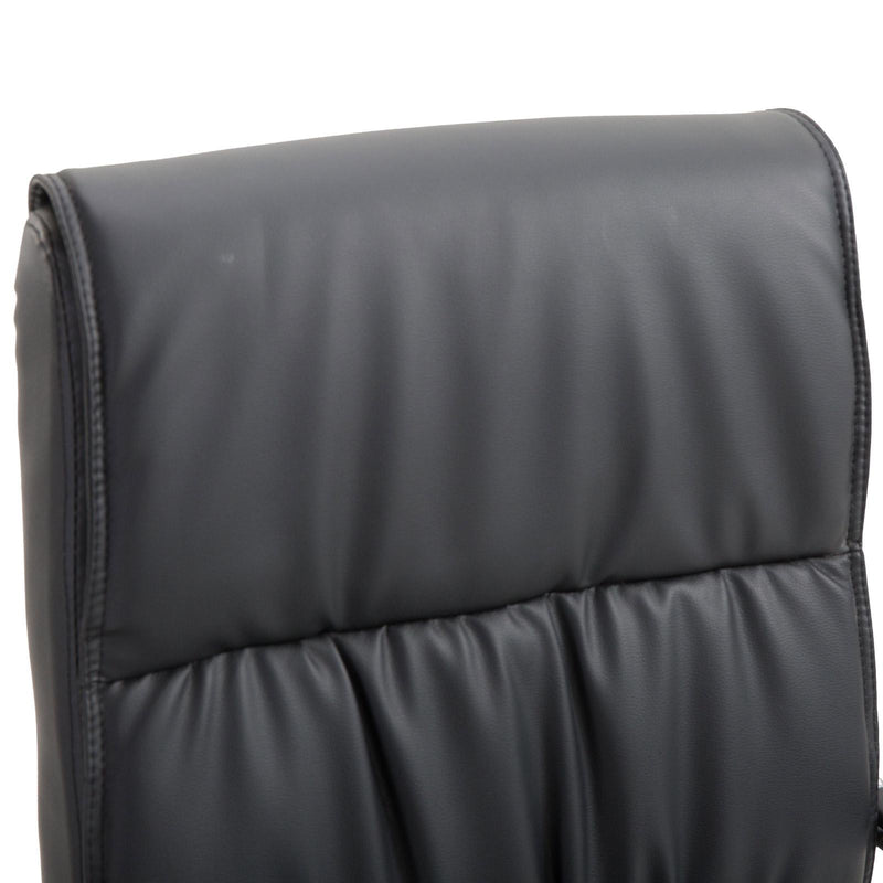 Sedia Poltrona da Ufficio Presidenziale in Similpelle Nera 