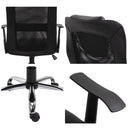 Sedia da Ufficio Presidenziale Ergonomica in Rete e Similpelle Altezza Regolabile Nera 