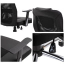 Sedia da Ufficio Presidenziale Ergonomica in Rete e Similpelle Altezza Regolabile Nera 