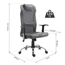 Sedia da Ufficio Presidenziale Ergonomica in Rete e Similpelle Altezza Regolabile Grigia 