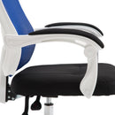 Sedia da Ufficio a Rete con Schienale Reclinabile Blu e Bianca 