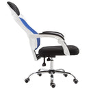 Sedia da Ufficio a Rete con Schienale Reclinabile Blu e Bianca 