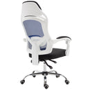 Sedia da Ufficio a Rete con Schienale Reclinabile Blu e Bianca 