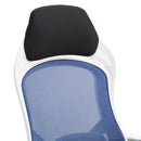 Sedia da Ufficio a Rete con Schienale Reclinabile Blu e Bianca 