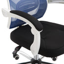 Sedia da Ufficio a Rete con Schienale Reclinabile Blu e Bianca 