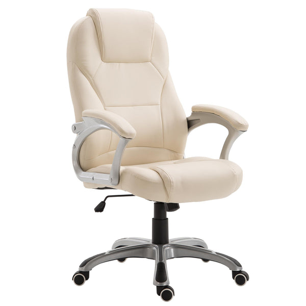 Sedia Poltrona da Ufficio Presidenziale Ergonomica in Similpelle Beige online