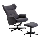 Sedia Poltrona da Ufficio Presidenziale Ergonomica con Poggiapiedi Grigio Scuro 