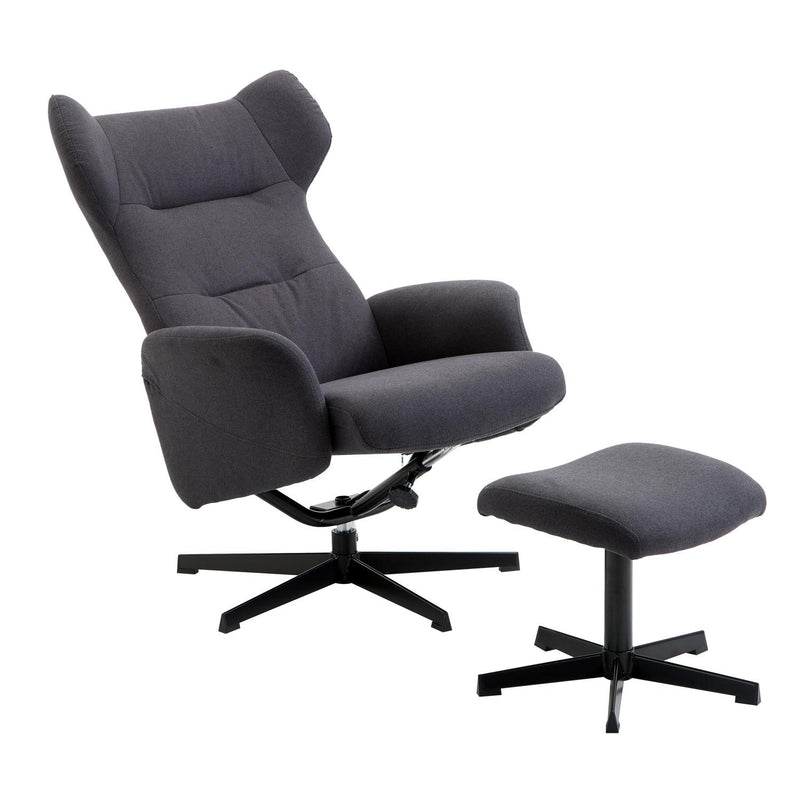 Sedia Poltrona da Ufficio Presidenziale Ergonomica con Poggiapiedi Grigio Scuro 