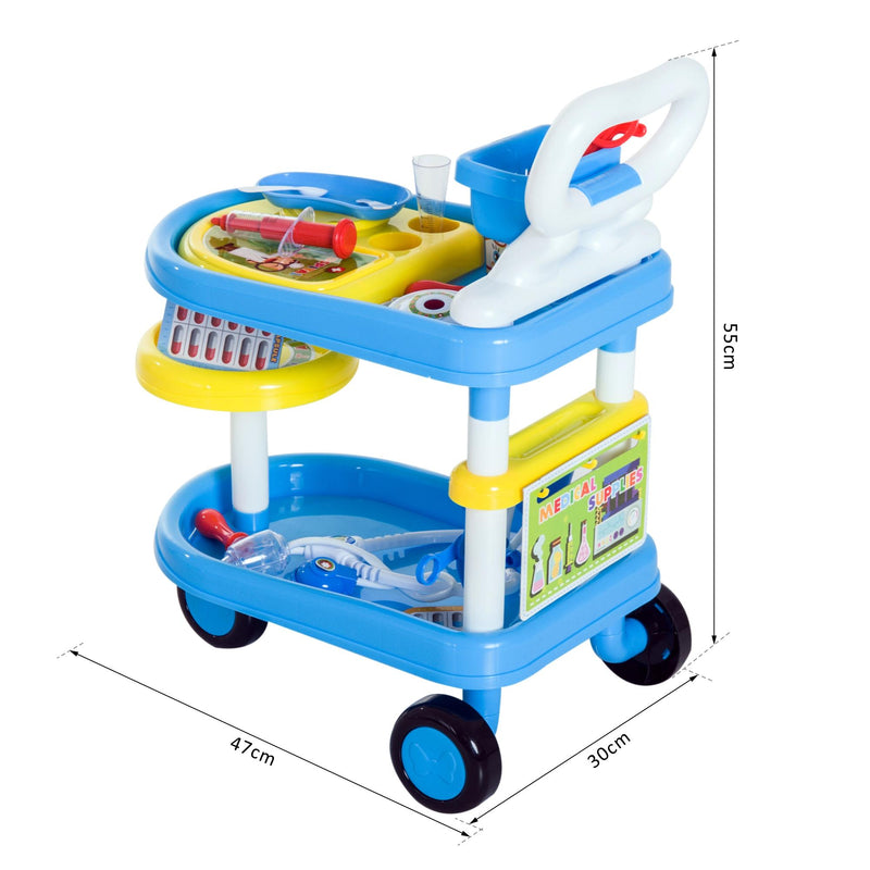 Carrello Gioco Dottore per Bambini Blu 