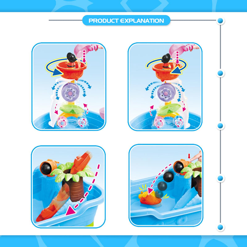 Set Giocattoli per Bambini 20pz Nave Pirata Mulino a Vento e Stampini 