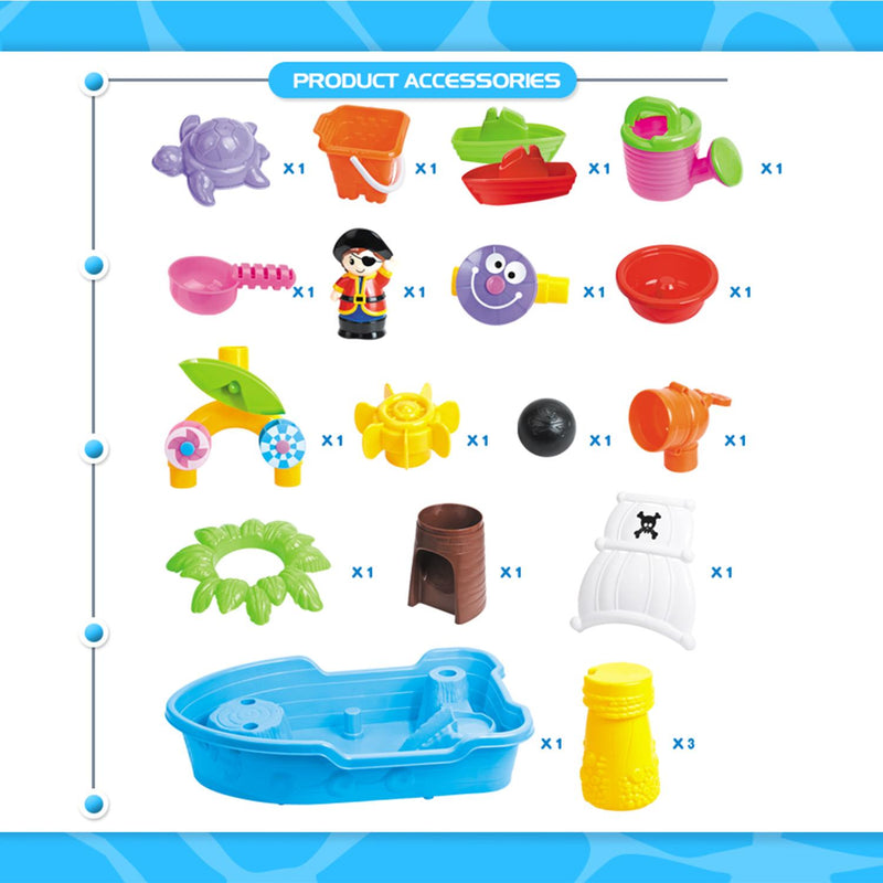 Set Giocattoli per Bambini 20pz Nave Pirata Mulino a Vento e Stampini 