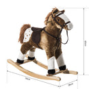 Cavallo a Dondolo in Legno con Suono Giocattolo per i Bambini Marrone 